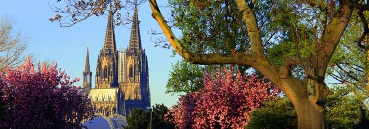 Rheinpark met op de achtergrond de Keulse Dom